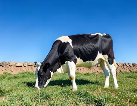 Mucca pascola in ambiente bio