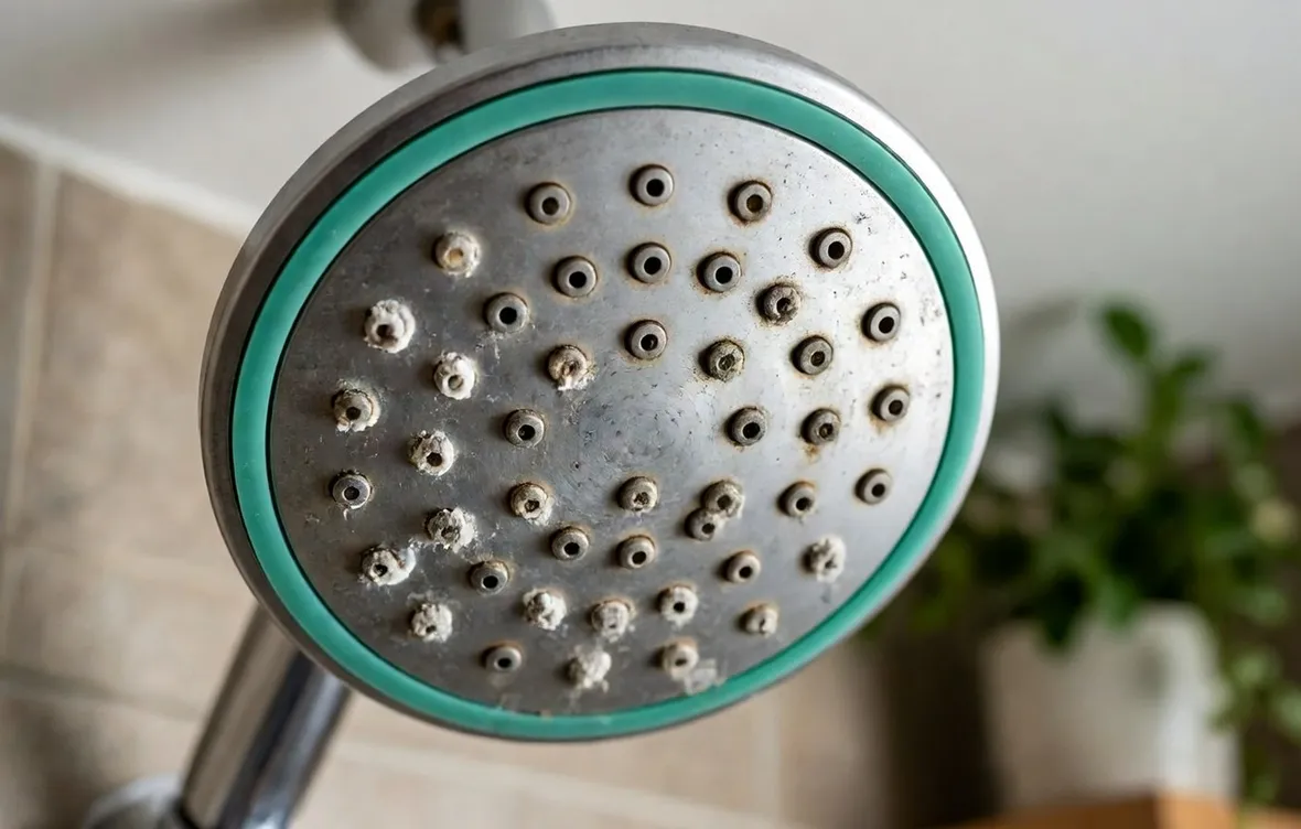Soffione doccia con calcare