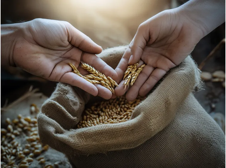 Chicchi di grano per la macinatura