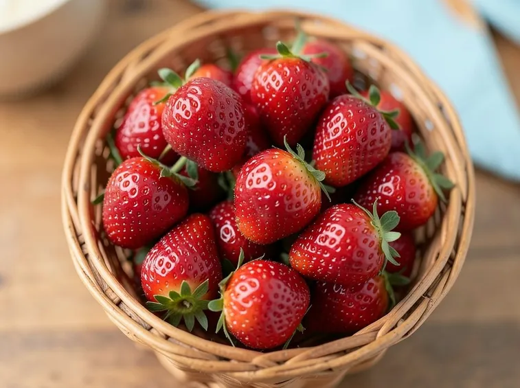 Un cesto di fragole biologiche