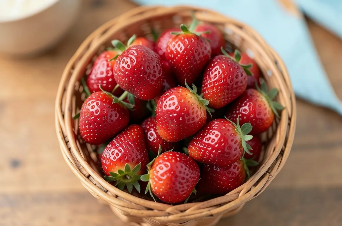Un cesto di fragole biologiche