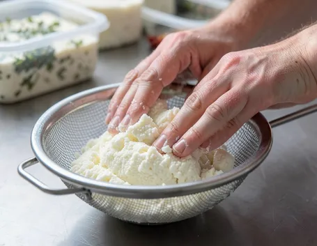 Fase di preparazione del formaggio