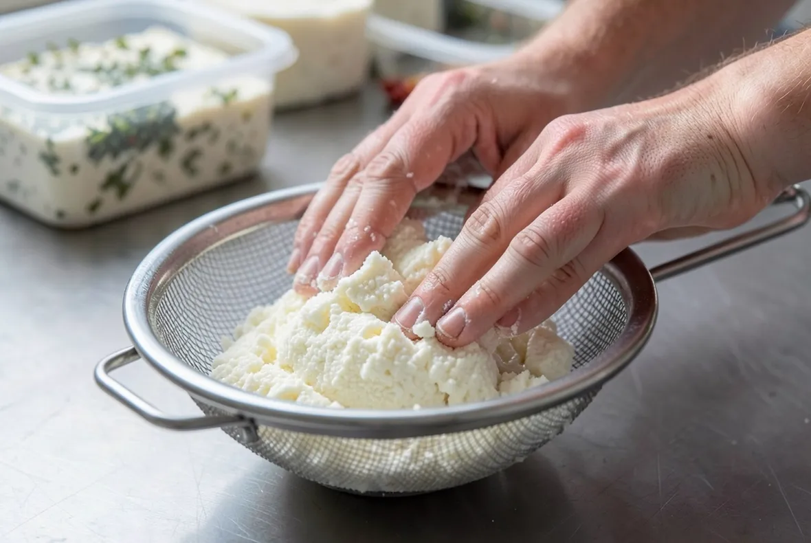 Fase di preparazione del formaggio
