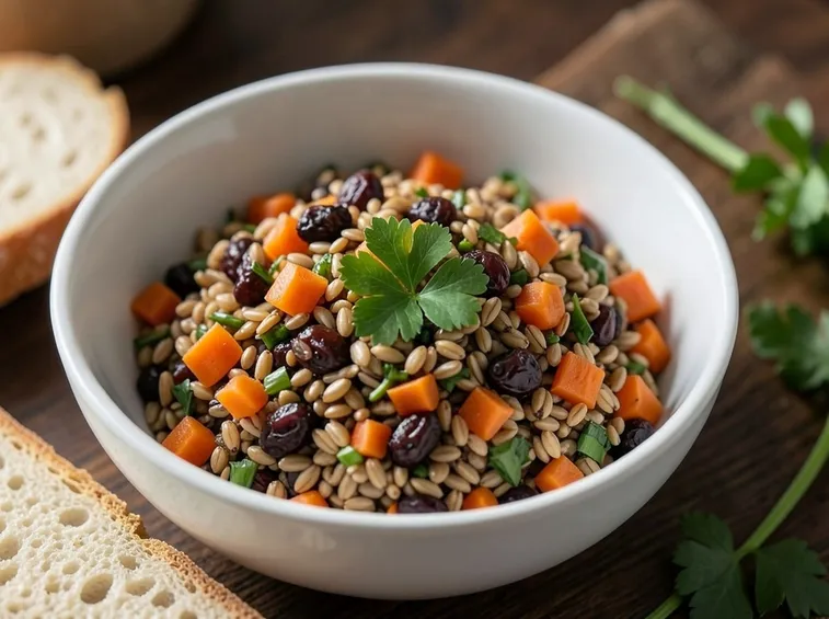 Insalata di farro bio con verdure fresche