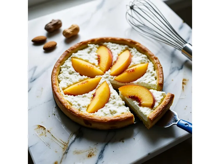 Crostata di ricotta e pesche