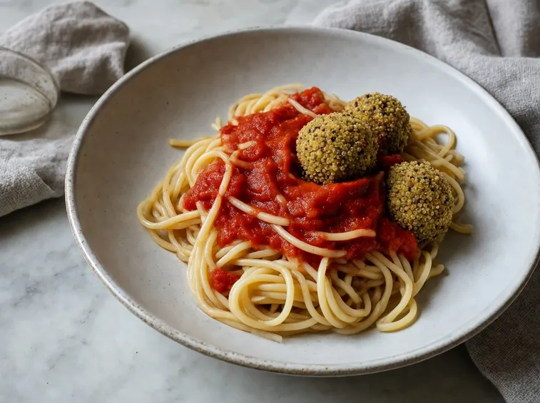 Spaghetti con sugo e polpette