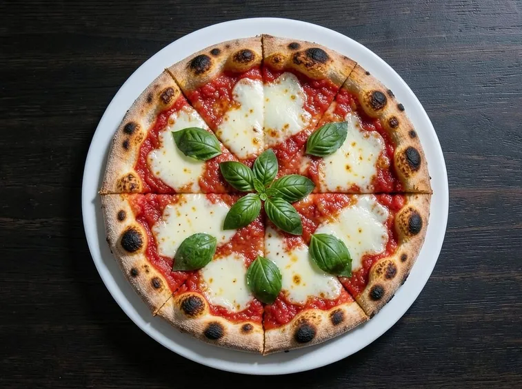 Un esempio di pizza margherita