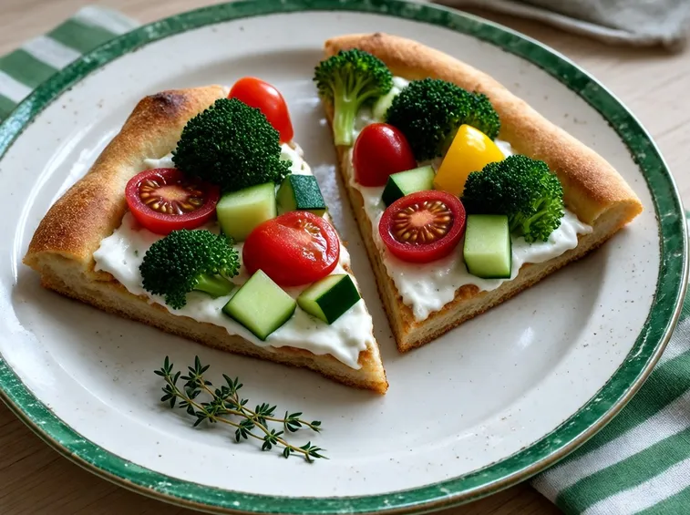 Pizza con verdure crude