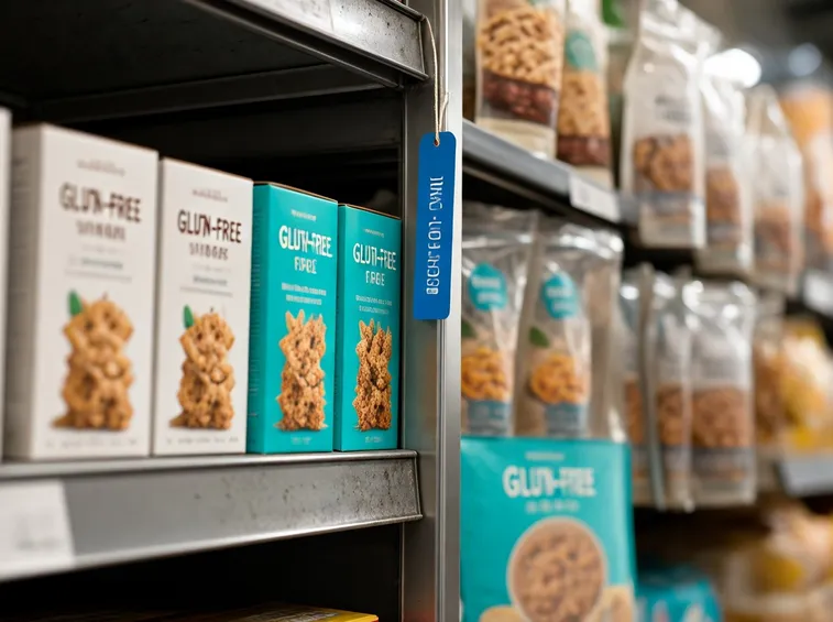 Scaffali con prodotti gluten free