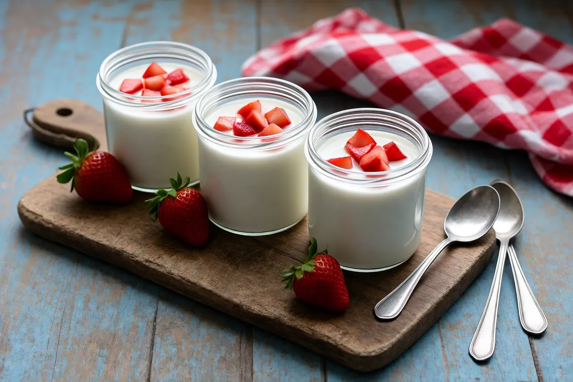Barattoli contenenti yogurt