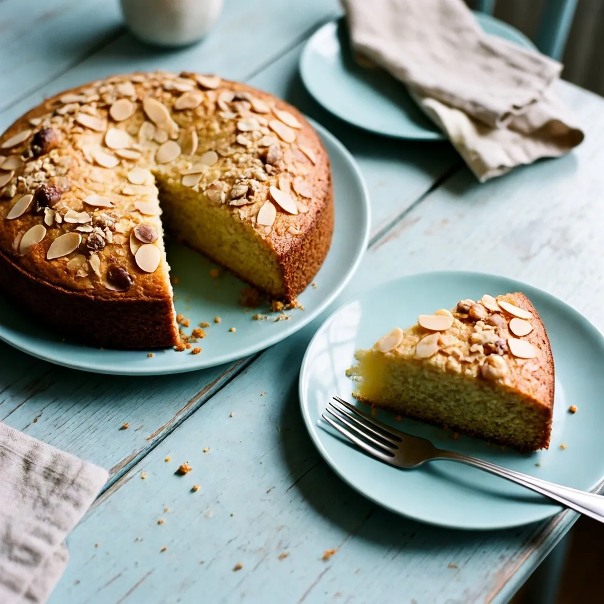 Torta con mandorle e uvetta