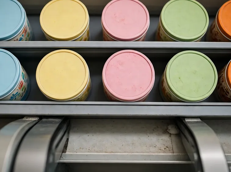 Banco frigo con gelato per celiaci