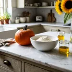 Zucca di stagione e ingredienti senza lattosio da scegliere