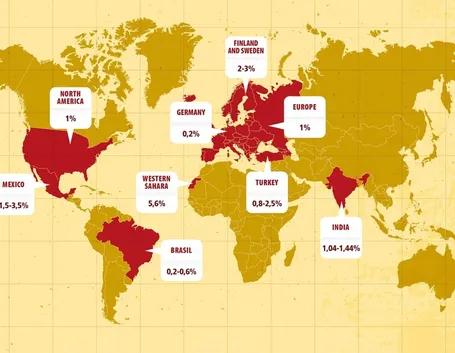 L'incidenza della celiachia è maggiore nei paesi industrializzati