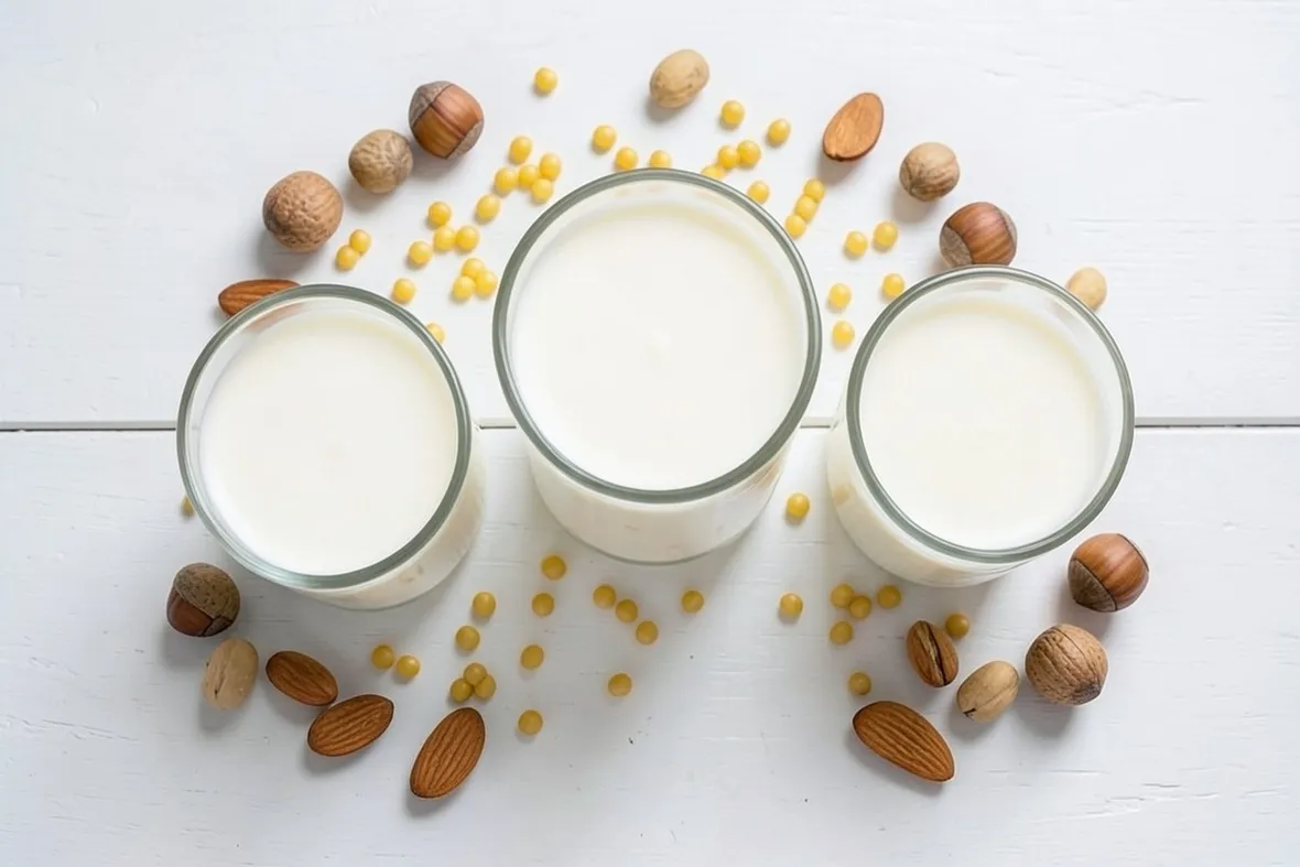 Bicchieri di latte con lattosio