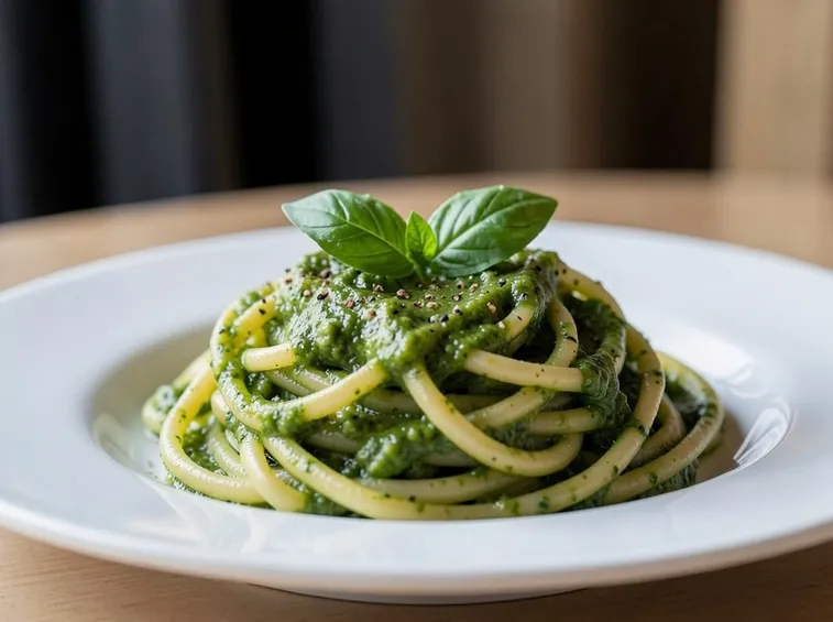Pasta con pesto alla genovese