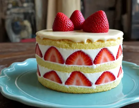 Torta di fragole vegana
