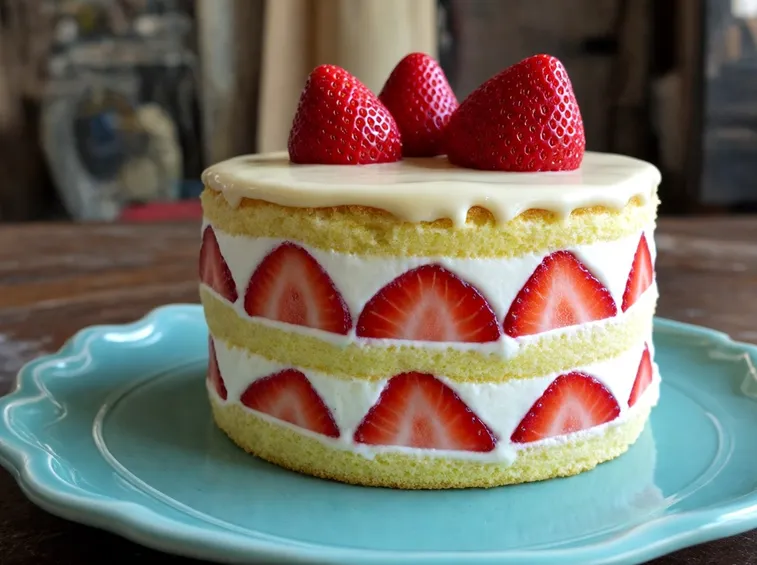 Torta di fragole vegana