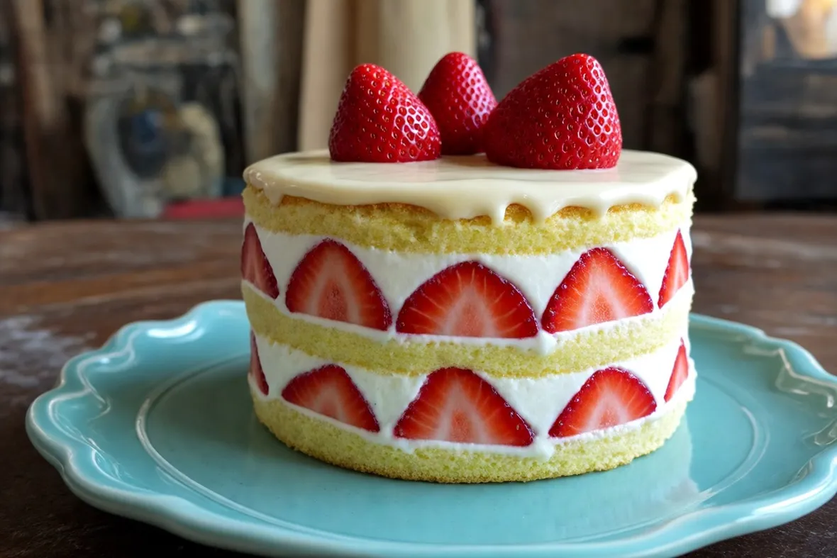 Torta di fragole vegana