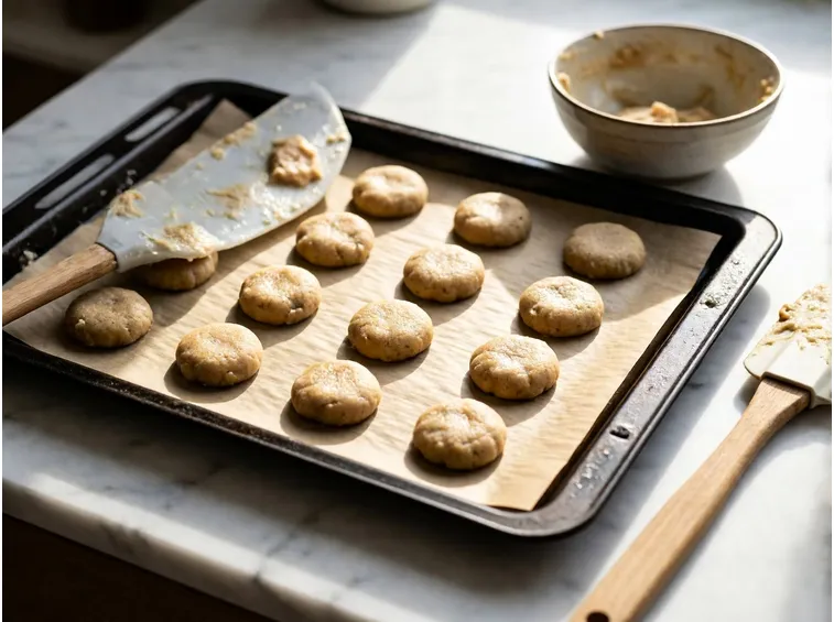Preparazione e cottura dei biscotti alla farina di castagne