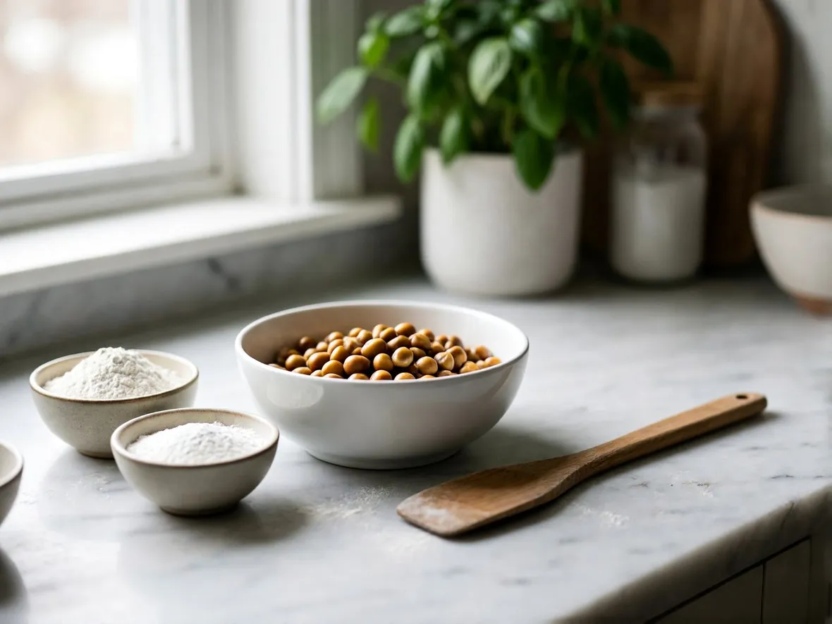 Ingredienti per biscotti vegani alla farina di castagne