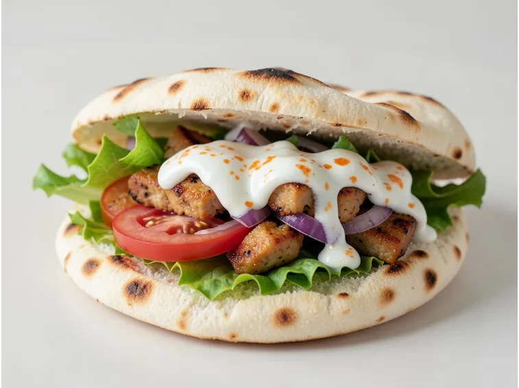 Kebab vegan con salsa