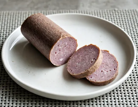 Salame vegano affettato