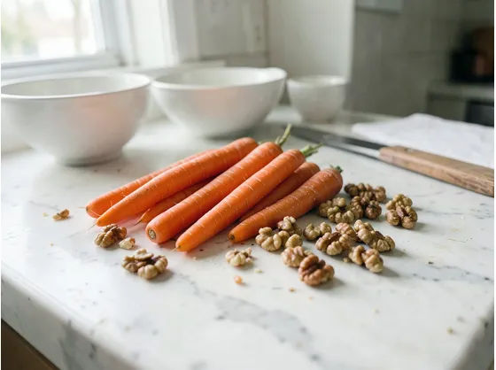 Carote di stagione e noci fresche: la scelta degli ingredienti