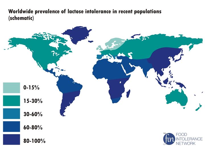 Differenze regionali nell'intolleranza al lattosio