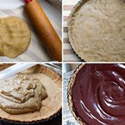 Crostata vegana alla crema di nocciole e cioccolata in step